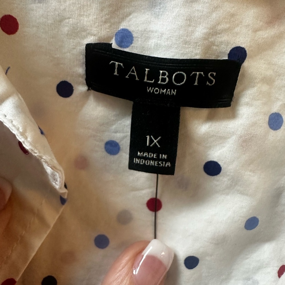 Talbots 1x button up blouse - Picture 3 of 6